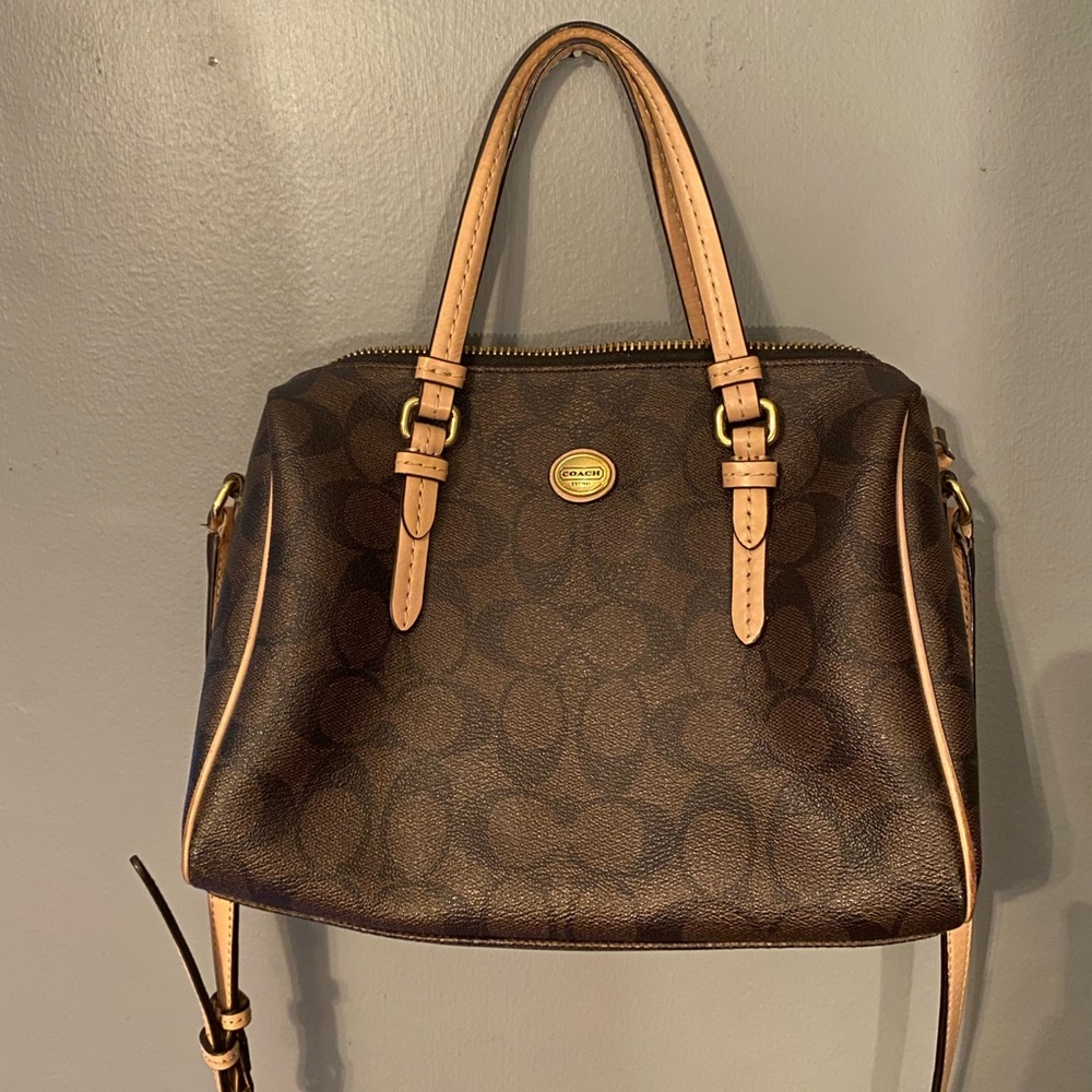 BROWN COACH PRINT COACH PURSE | SHOULDER OR CROSSBODY